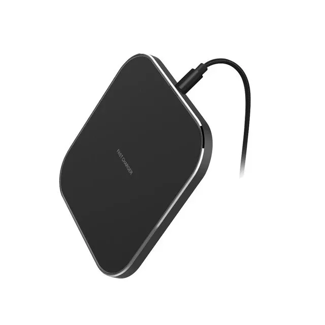 15W Wireless Charger, Square Shape Fast Charger with Anti-slip Mat & Data Cable - Image 4