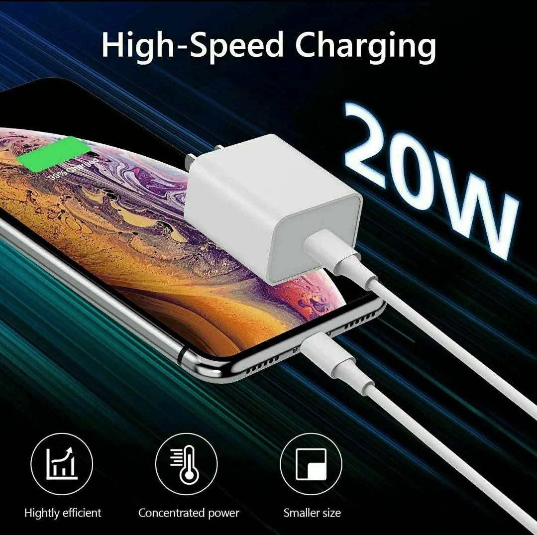 iPhone/iPad Charger Fast Charger Bundle - Type-C to Lightening Cable (1M) + Type C Adapter - Image 2