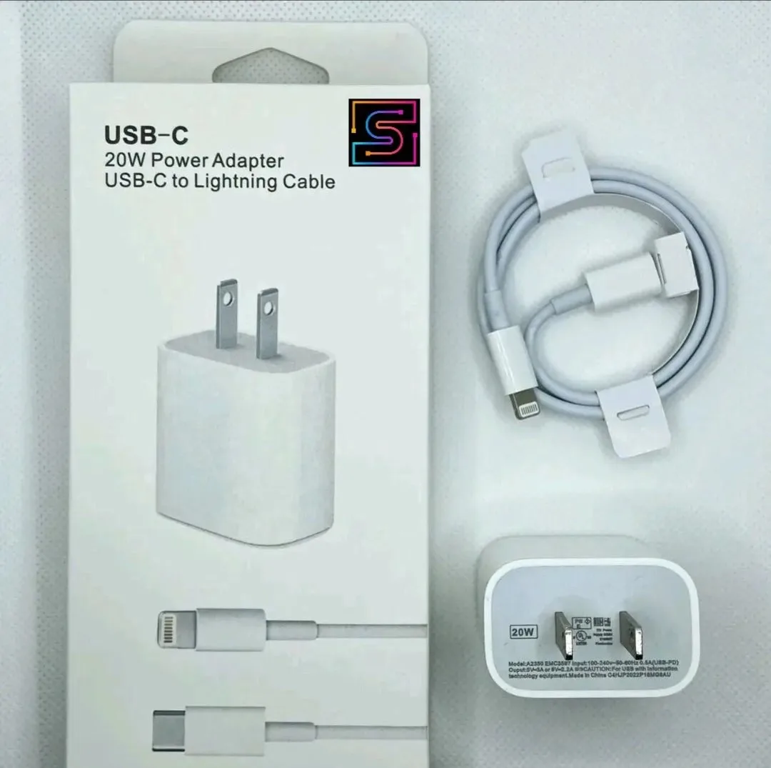 iPhone/iPad Charger Fast Charger Bundle - Type-C to Lightening Cable (1M) + Type C Adapter - Image 3