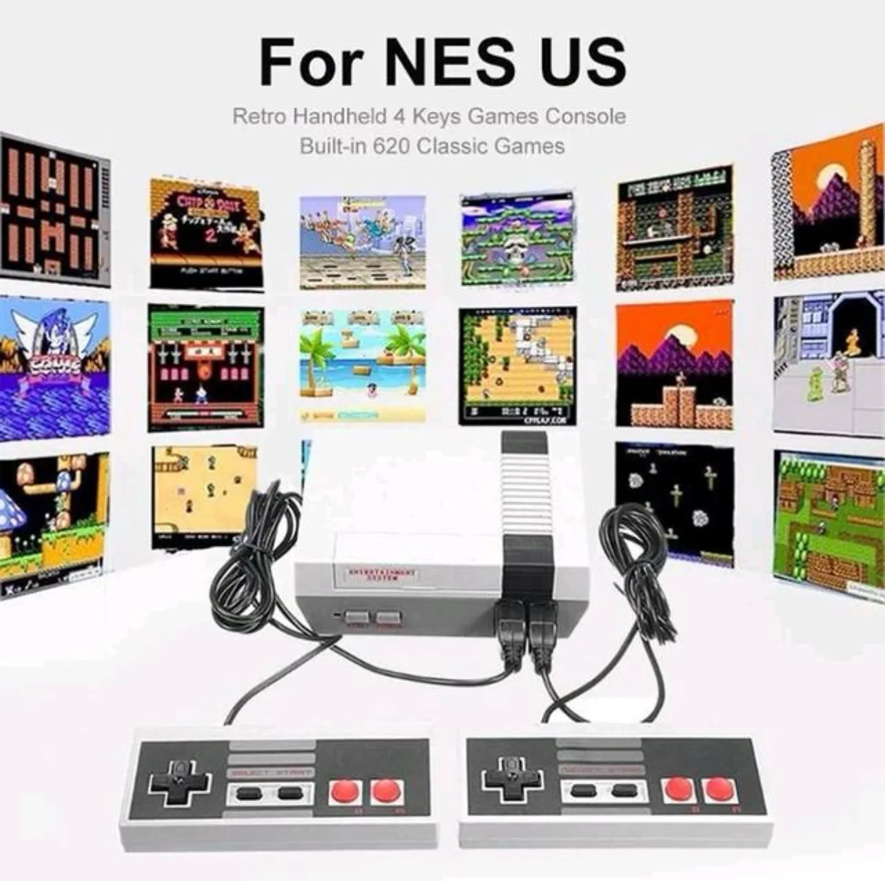 620 Games and 2 Classic Controllers,AV Output Plug and Play Video Games, Retro Game Console,Classic Video Game System - Image 2