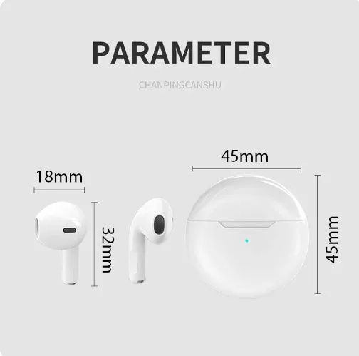 Pro6 Wireless Earbuds, Mini Smart Earphones, in-Ear Headphones with Type C - Charging Case - Image 3