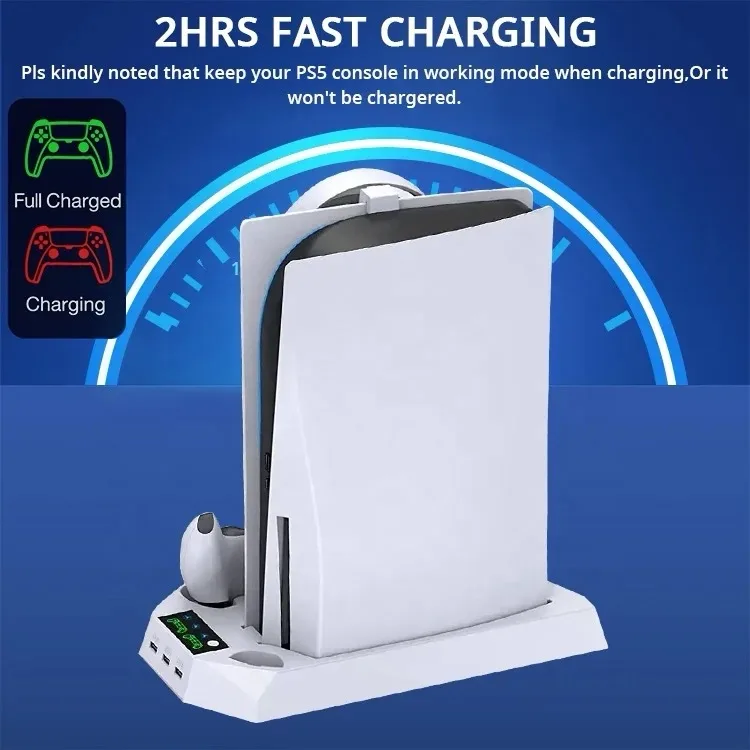 PS5 Charging Pad, Cooling Bracket, Compatible with PS5 Game Console, 1 Piece Gaming Controller Vertical Stand Cooling Fan - Image 6