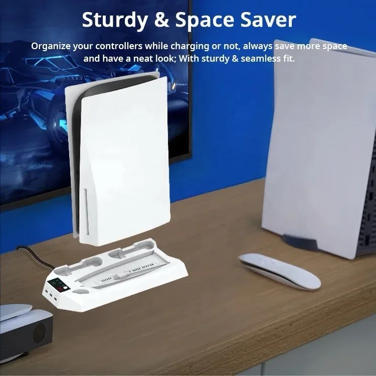 PS5 Charging Pad, Cooling Bracket, Compatible with PS5 Game Console, 1 Piece Gaming Controller Vertical Stand Cooling Fan - Image 4