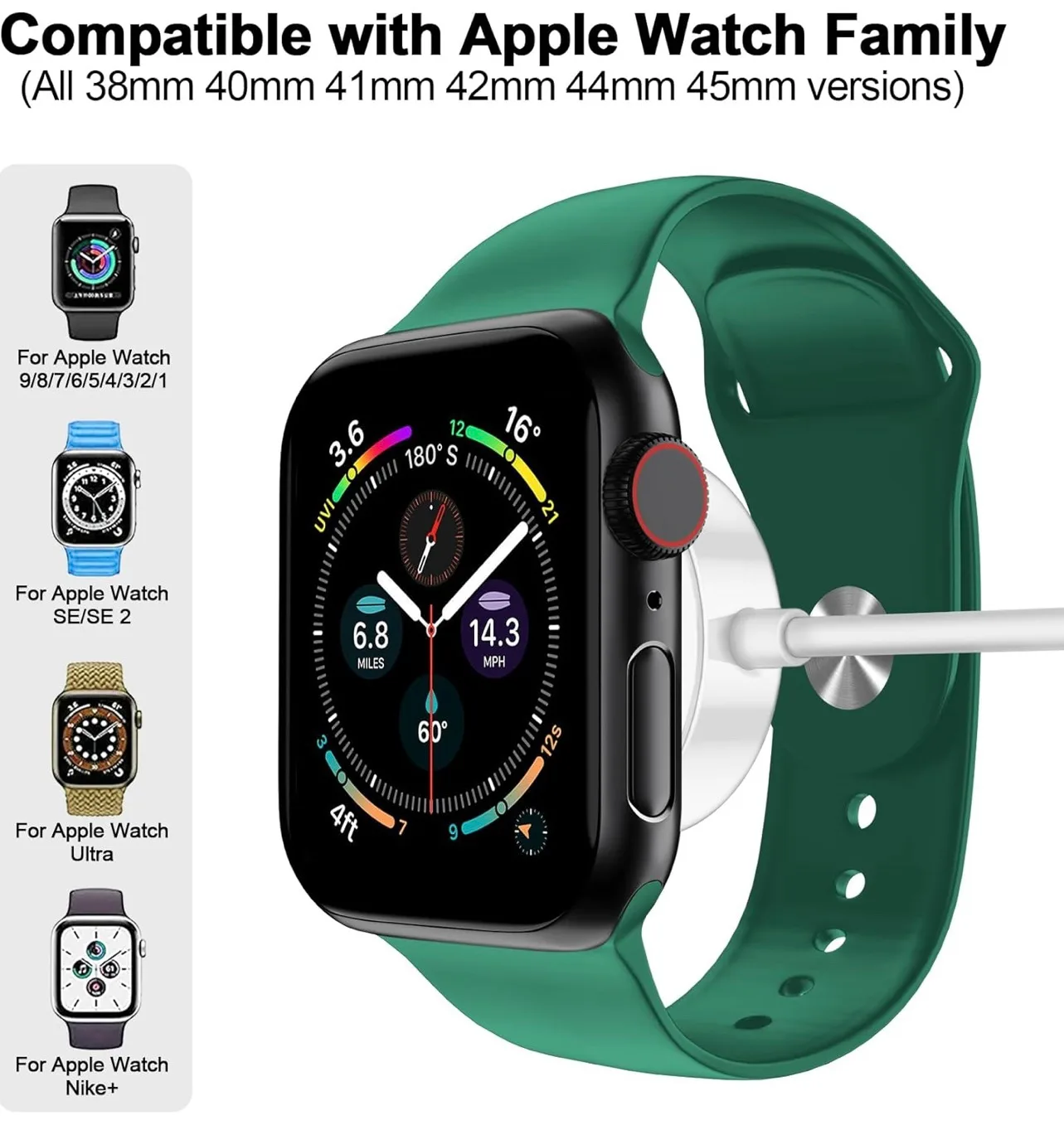 Apple Watch Magnetic Wireless Charging Cable 1m, Wireless Watch Charger Compatible with Apple Watch - Image 3