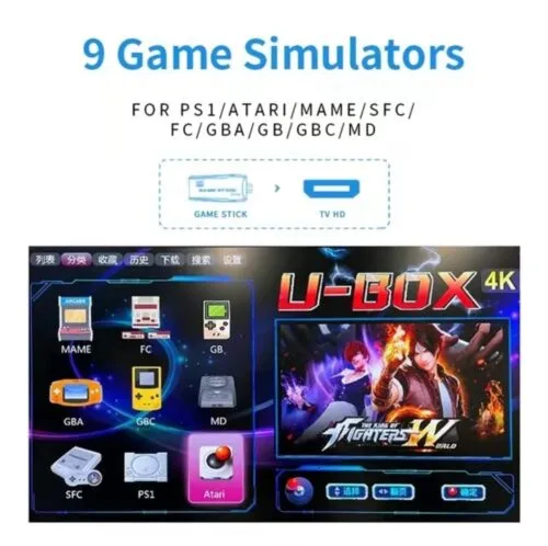 Retro Classic Game Console Wireless HDMI Output System, Built in 15,000+ Classic Handheld Video Games 2.4G Wireless Controllers, 9 Emulator Console - Image 5