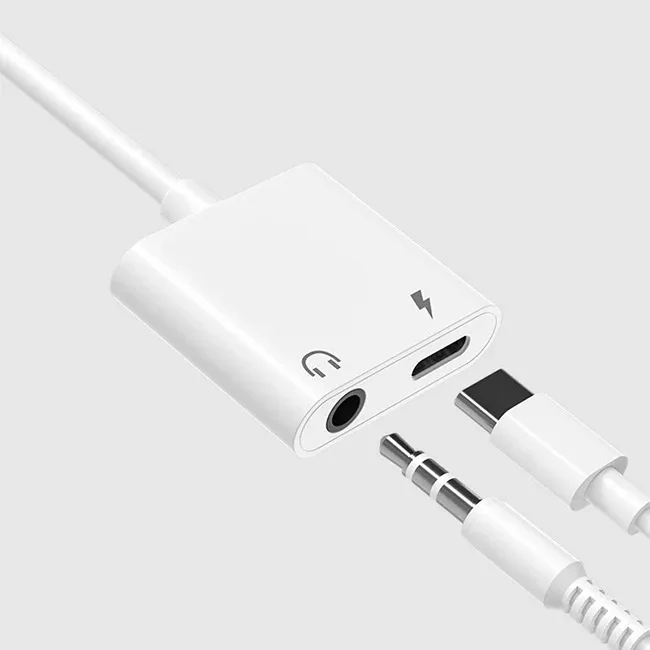 USB C to 3.5mm Headphone and Type-C Charger Adapter,2 in 1 USB C to Aux Audio Jack - Image 2