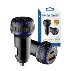 17W Dual USB QC3.0 Type-C Intelligent Output, USB Car Charger, Universal & Simple Design Charger