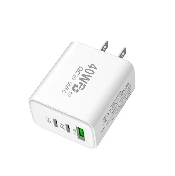 40W Triple Ports USB, Type C Charger, Type C Fast Charging - Image 2
