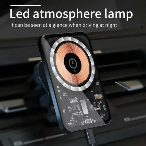 MagSafe Magnetic Clear back car wireless fast charger mount holder , type-c port Mobile Cellphone Charging - Image 5