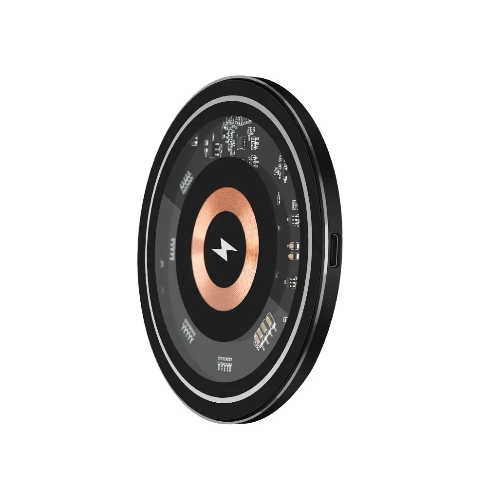 15W Transparent Clear View Cool Wireless Charging phone charger, for android, iPhone, AirPods, Cellphone Smartphone Electronic Mobile Charger - Image 8