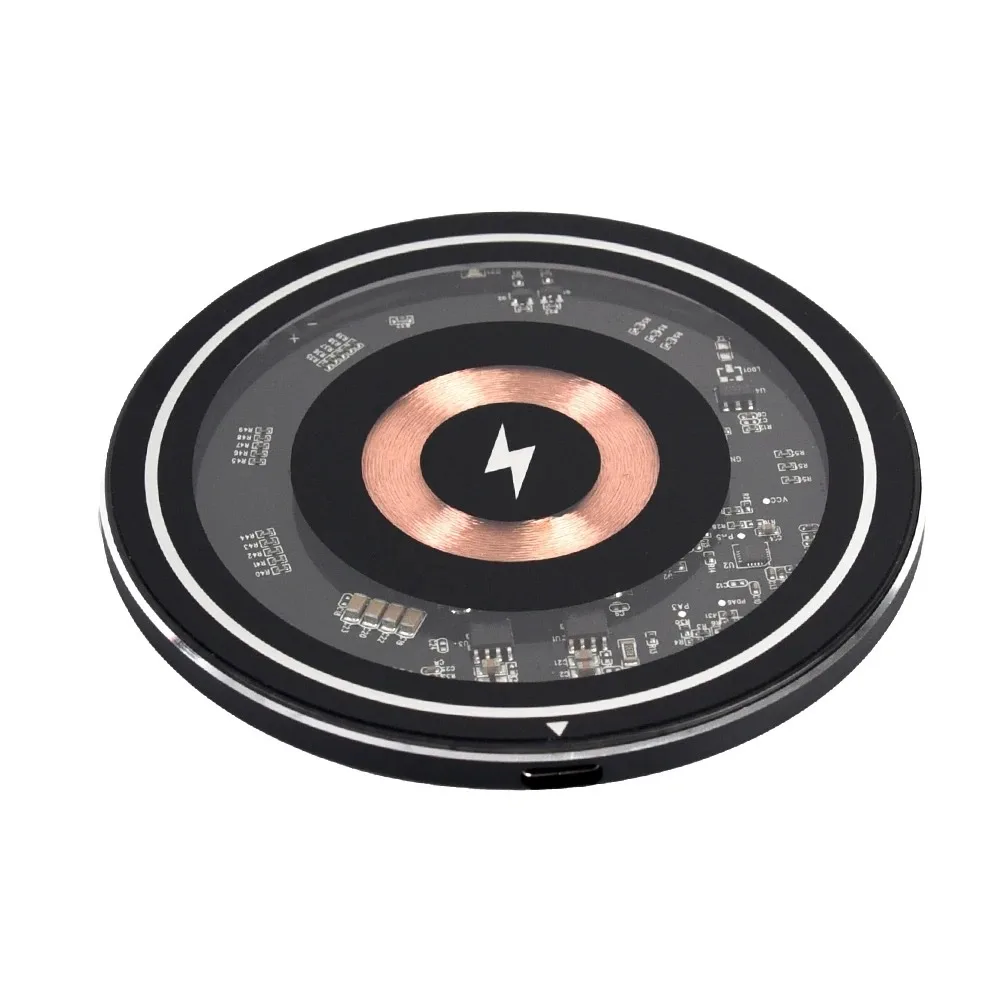15W Transparent Clear View Cool Wireless Charging phone charger, for android, iPhone, AirPods, Cellphone Smartphone Electronic Mobile Charger - Image 7