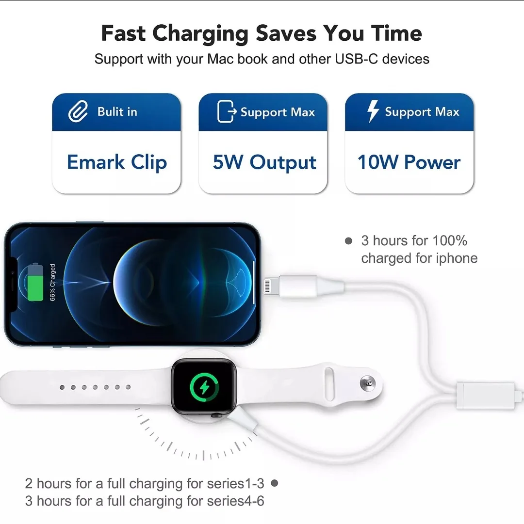 2 in 1 Wireless Magnetic Charging for iphone 14/13/12 Apple Watch SE/6/5/4/3/2/1 - Image 4