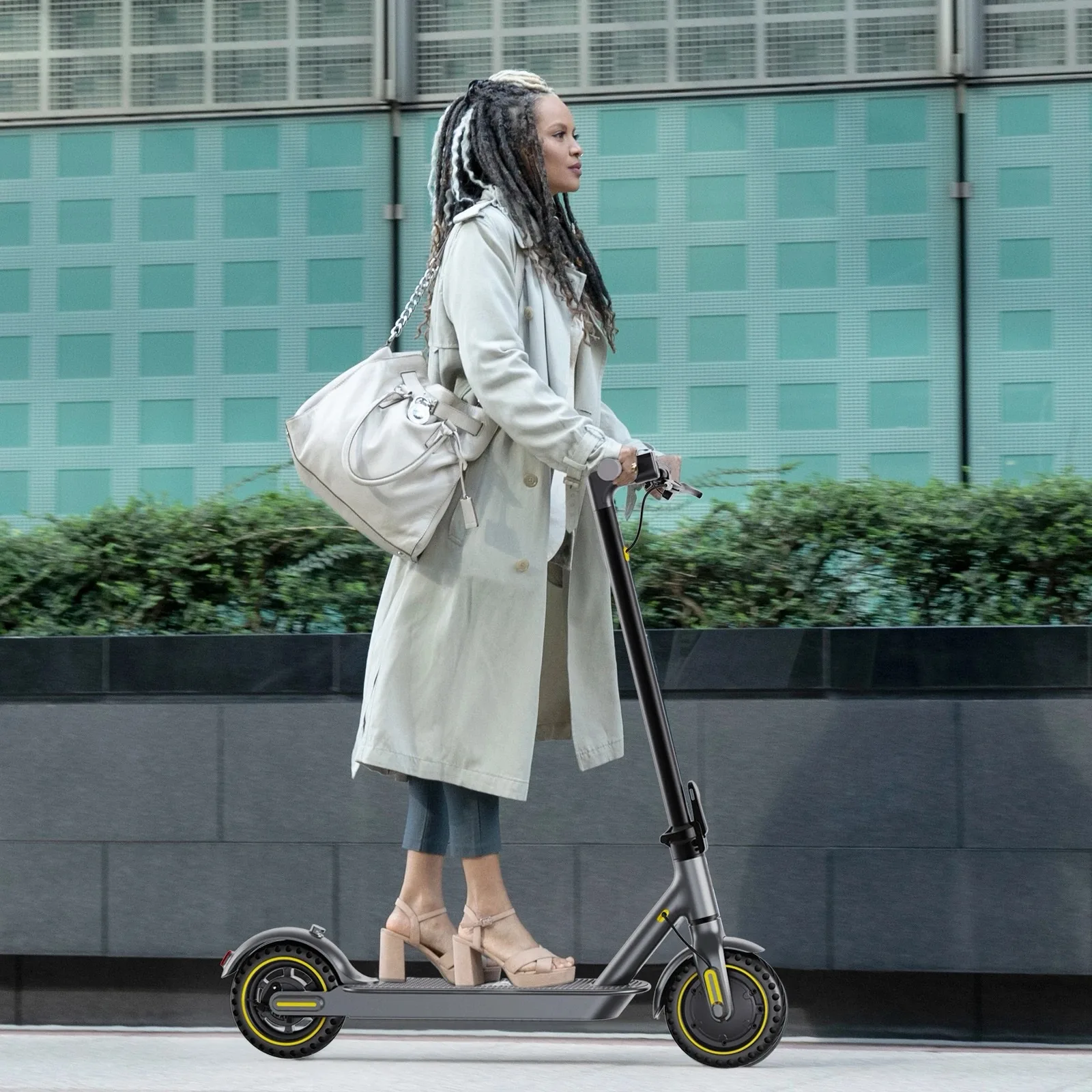 V8 Blue Electric Scooter 19 Mile Range, 25MPH Top Speed, Foldable, Drum Brake, Easy to Carry, Led Light, App Control - Image 8