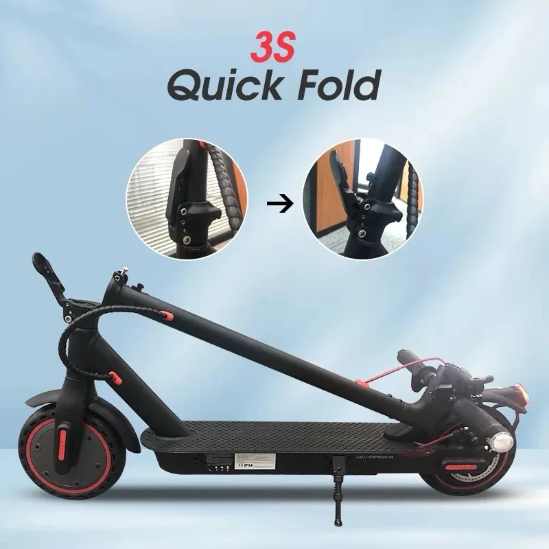V8 Blue Electric Scooter 19 Mile Range, 25MPH Top Speed, Foldable, Drum Brake, Easy to Carry, Led Light, App Control - Image 5