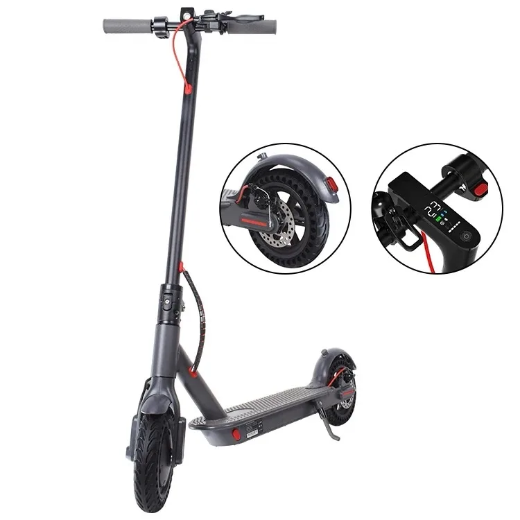 V8 Red Electric Scooter 19 Mile Range, 25MPH Top Speed, Foldable, Disc Brake, Easy to Carry, Led Light, App Control - Image 3