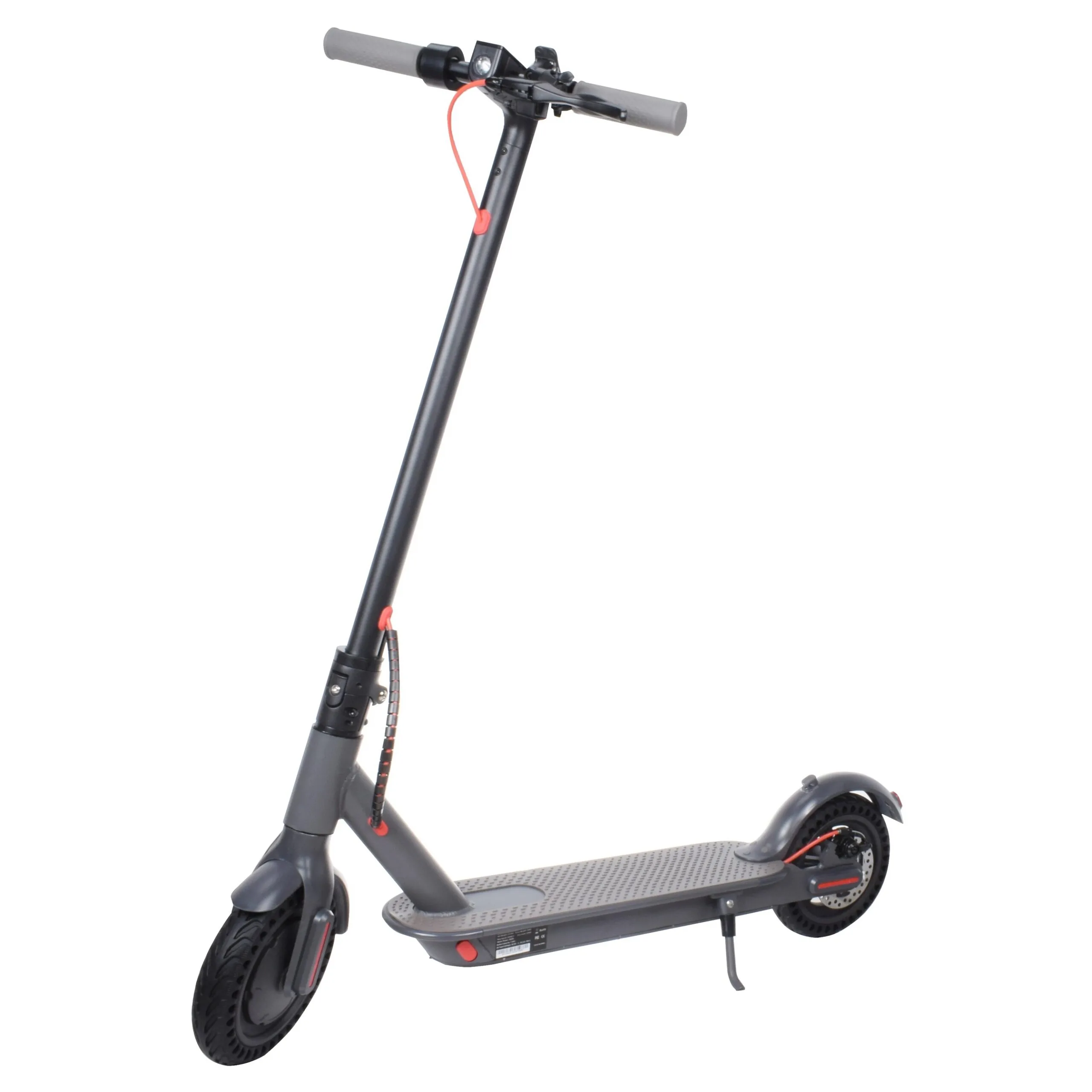 V8 Red Electric Scooter 19 Mile Range, 25MPH Top Speed, Foldable, Disc Brake, Easy to Carry, Led Light, App Control