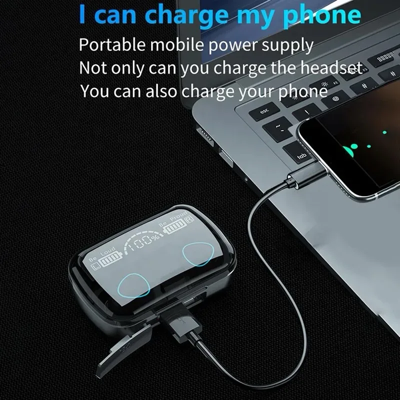 M10 TWS Wireless Earbuds, Bluetooth Headset with Box for Phone Noise Cancelling Mic Earbuds Wireless 
Bluetooth Earphones - Image 4