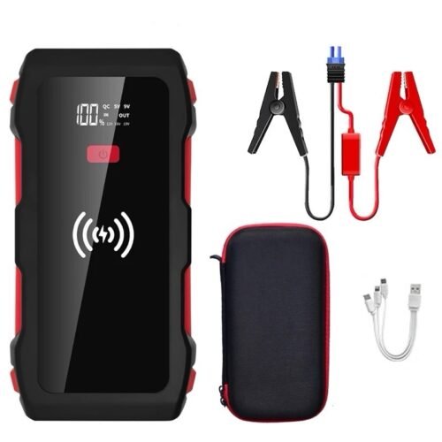 Portable Battery Jump Starter for Car with wireless  Mobile Phone device charger pad, Dual USB Quick Charge 3.0/force start fuction jumption(Up to 5.0L Gas or 3L Diesel)