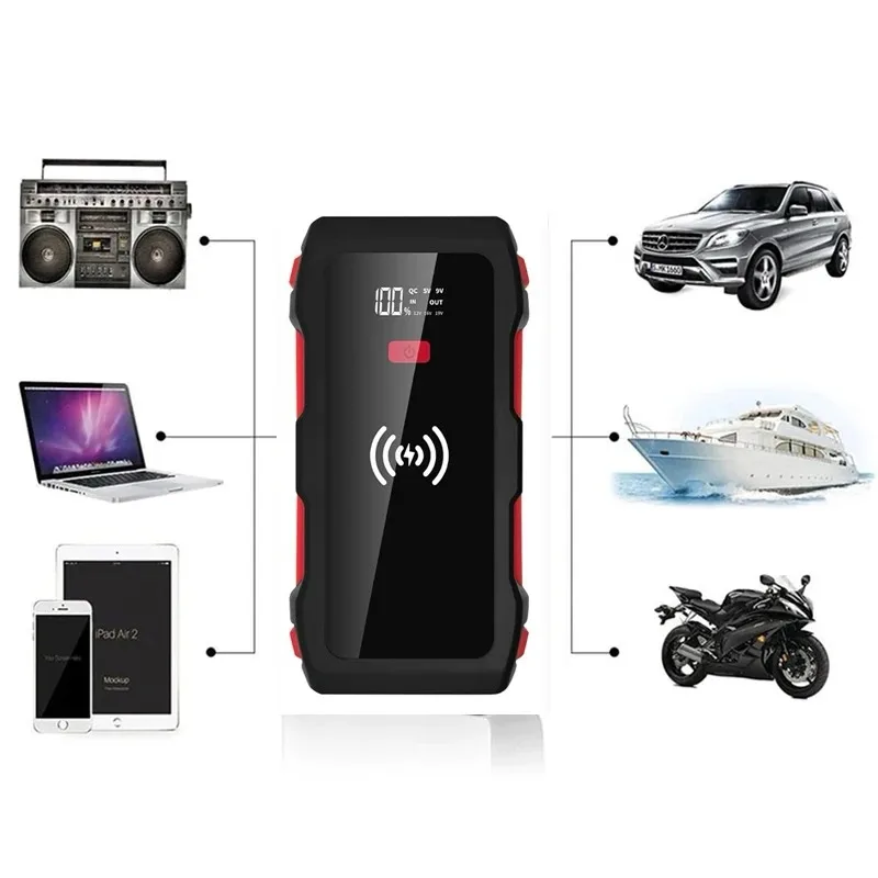 Portable Car Jump Starter & Wireless Charger, Dual USB QC 3.0 - Image 8