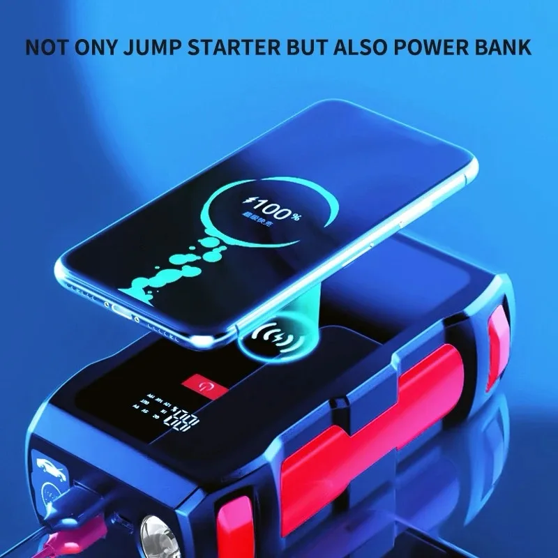 Portable Car Jump Starter & Wireless Charger, Dual USB QC 3.0 - Image 7