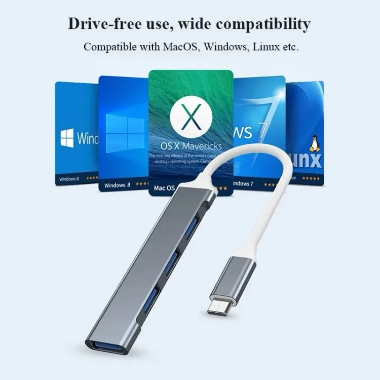 Ultra Slim USB C Hub with 4 USB 3.0 Ports - Multiport Adapter for MacBook, Chromebook, Type C Devices - Image 4