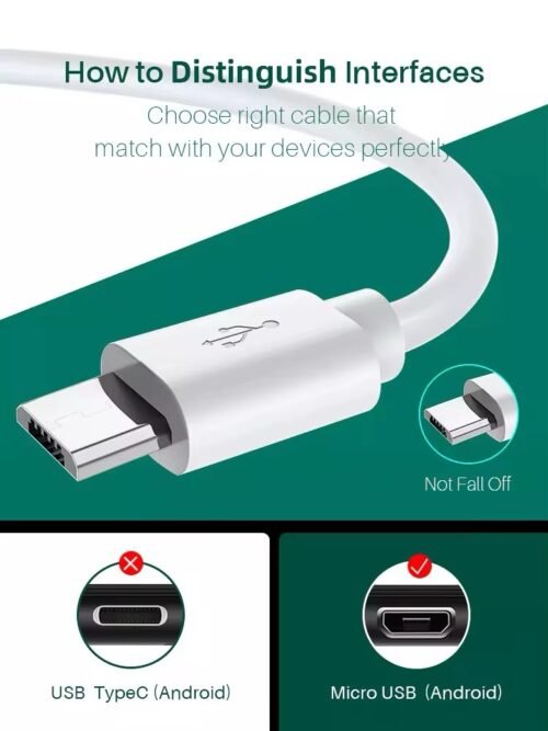 Micro USB Cable - Type A- 1 Pcs Replacement USB to Micro-USB Cord for Android, Kindle Fire Tablets & Kindle - Image 4