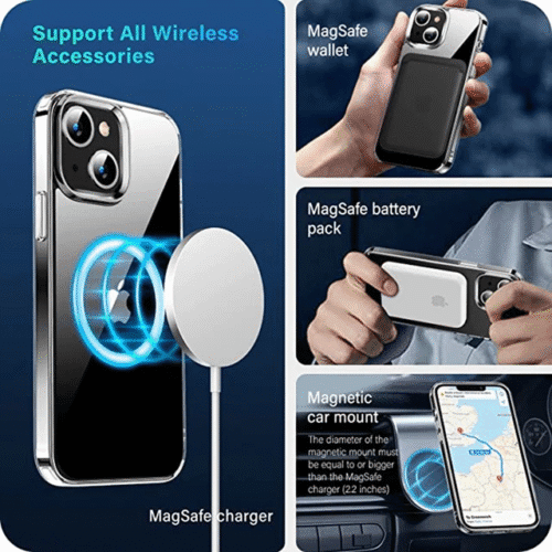 iPhone 16 Magsafe Magnetic Clear Hard TPU Case - Shockproof Cover for iPhone 16, 16 Plus, 16 Pro, 16 Pro Max - Image 3