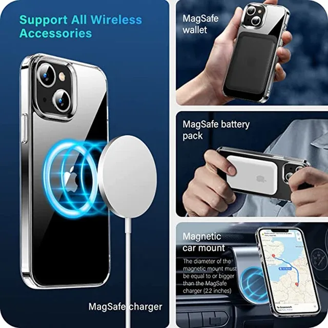 iPhone 16 Magsafe Magnetic Clear Hard TPU Case - Shockproof Cover for iPhone 16, 16 Plus, 16 Pro, 16 Pro Max - Image 3