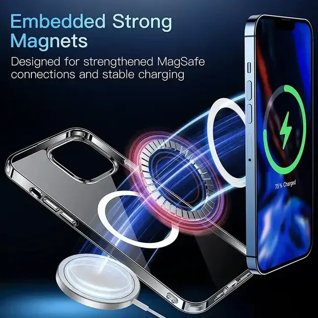 iPhone 16 Magsafe Magnetic Clear Hard TPU Case - Shockproof Cover for iPhone 16, 16 Plus, 16 Pro, 16 Pro Max - Image 4