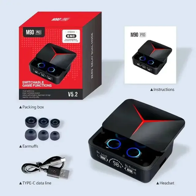 M90 Pro Portable In-ear Earbuds Design Wireless Headphones, 1 Pc Noise Cancelling Headphones - Image 8