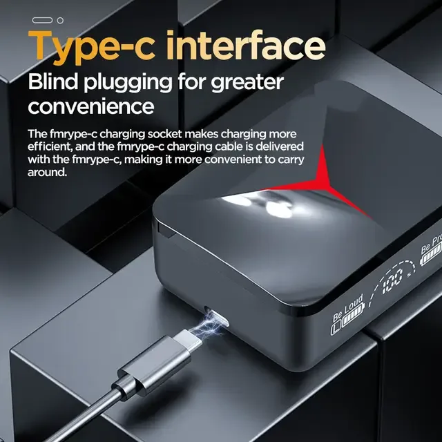 M90 Pro Portable In-ear Earbuds Design Wireless Headphones, 1 Pc Noise Cancelling Headphones - Image 2