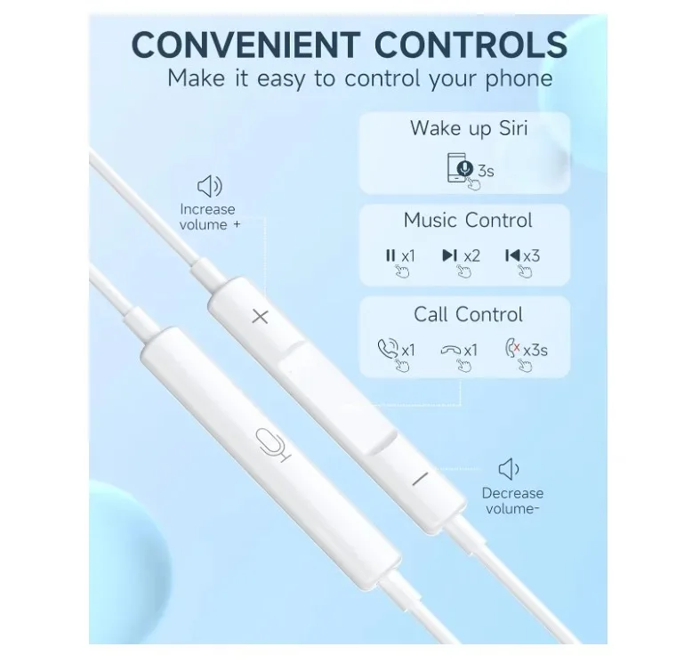 Earbuds with Lightning Connector, Wired Ear Buds for iPhone with Built-in Remote to Control Music, Phone Calls, and Volume - Image 5