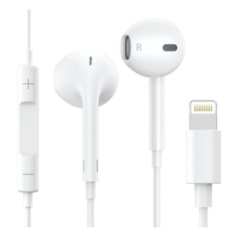Earbuds with Lightning Connector, Wired Ear Buds for iPhone with Built-in Remote to Control Music, Phone Calls, and Volume