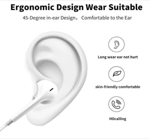 Earbuds with Lightning Connector, Wired Ear Buds for iPhone with Built-in Remote to Control Music, Phone Calls, and Volume - Image 3