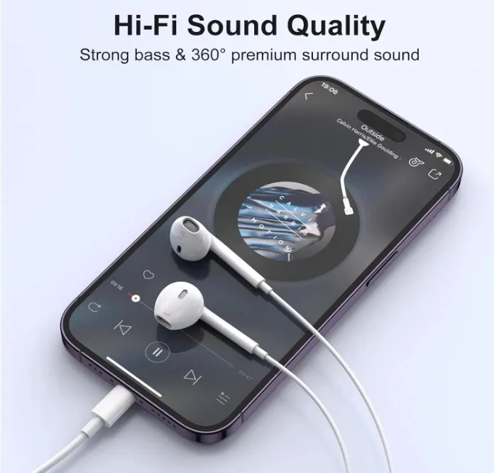 Earbuds with Lightning Connector, Wired Ear Buds for iPhone with Built-in Remote to Control Music, Phone Calls, and Volume - Image 4