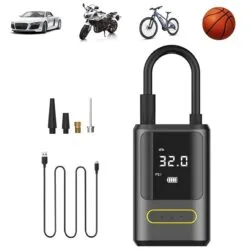 Portable Wireless Car Tire Inflator with Digital Pressure Gauge and Auto Shutoff - Rechargeable