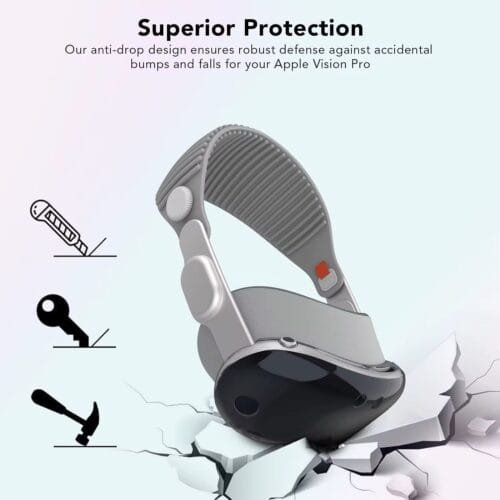 Clear TPU Cover for Apple Vision Pro, Slim Screen Protective Cover Shockproof Anti-Scratch Dustproof Transparent for Vision Pro VR Headset - Image 4