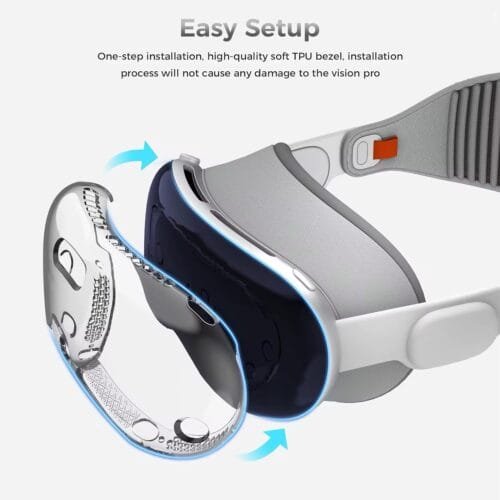 Clear TPU Cover for Apple Vision Pro, Slim Screen Protective Cover Shockproof Anti-Scratch Dustproof Transparent for Vision Pro VR Headset - Image 2