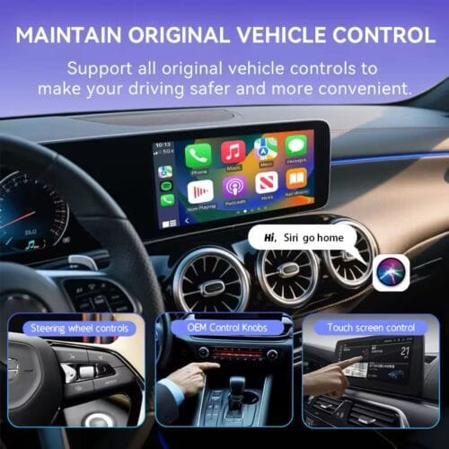 2-in-1 Wireless CarPlay & Android Auto Adapter – Converts Wired to Wireless | For Factory Wired CarPlay Cars (2017+) – Purple Edition - Image 6