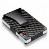 Carbon Fiber Wallet, Metal Money Clip Wallet, RFID Blocking Minimalist Wallet for Men Slim